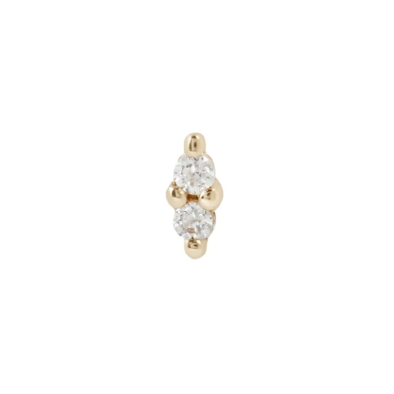 Mishka 2 – Buddha Jewelry 14ct Gold (14k) Threadless End with CZ