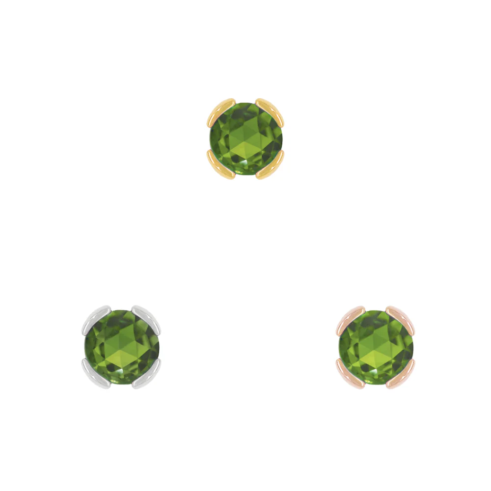 Peekaboo Threadless End with Green Tourmaline