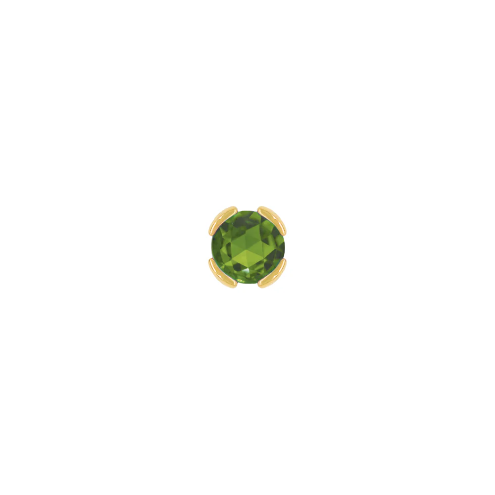 Peekaboo Threadless End with Green Tourmaline