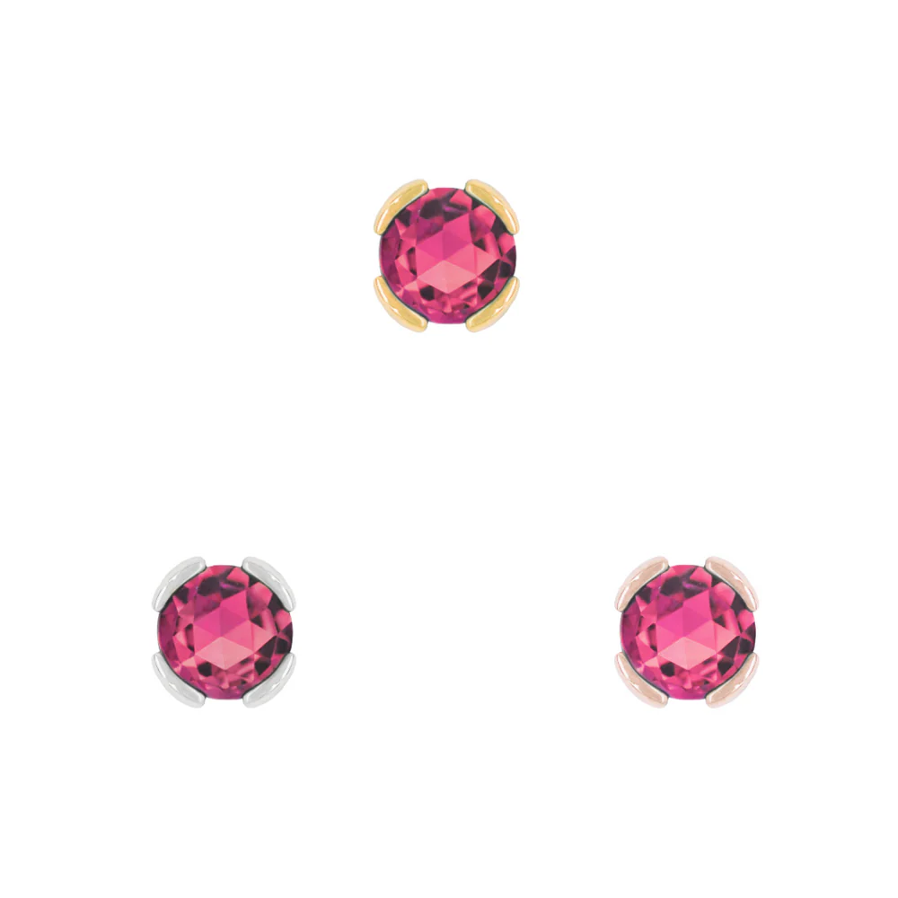 Peekaboo Threadless End with Pink Tourmaline