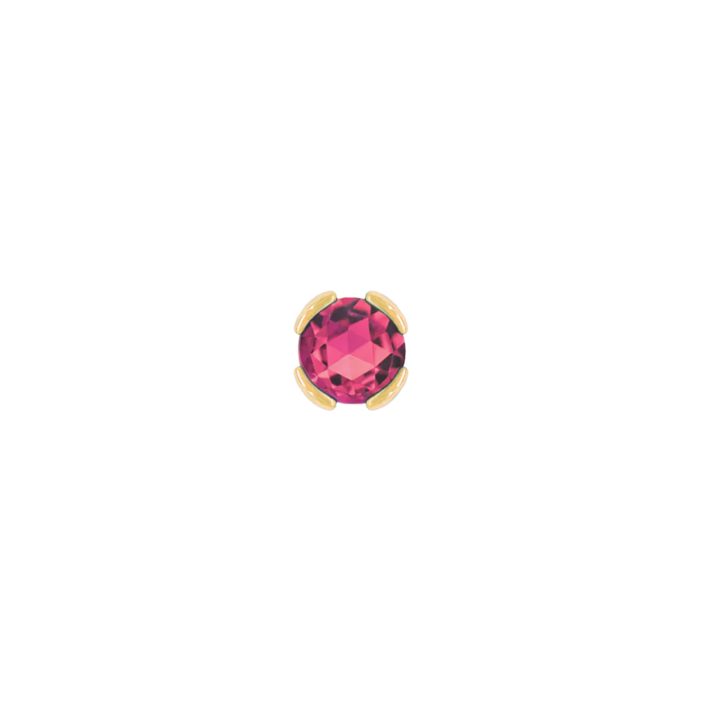 Peekaboo Threadless End with Pink Tourmaline
