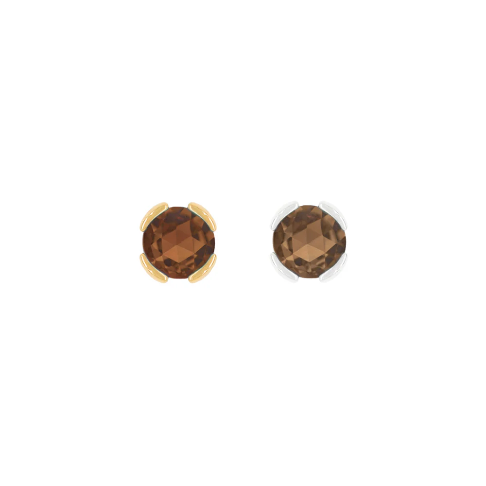 Peekaboo Threadless End with Smoky Quartz