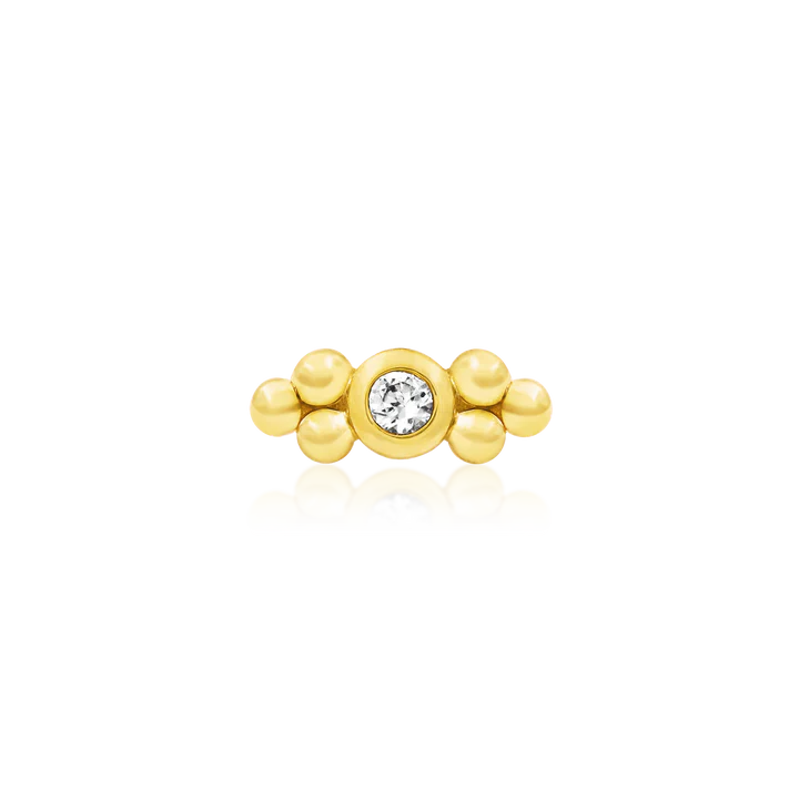 Bezel-Set CZ Double Tri-Bead