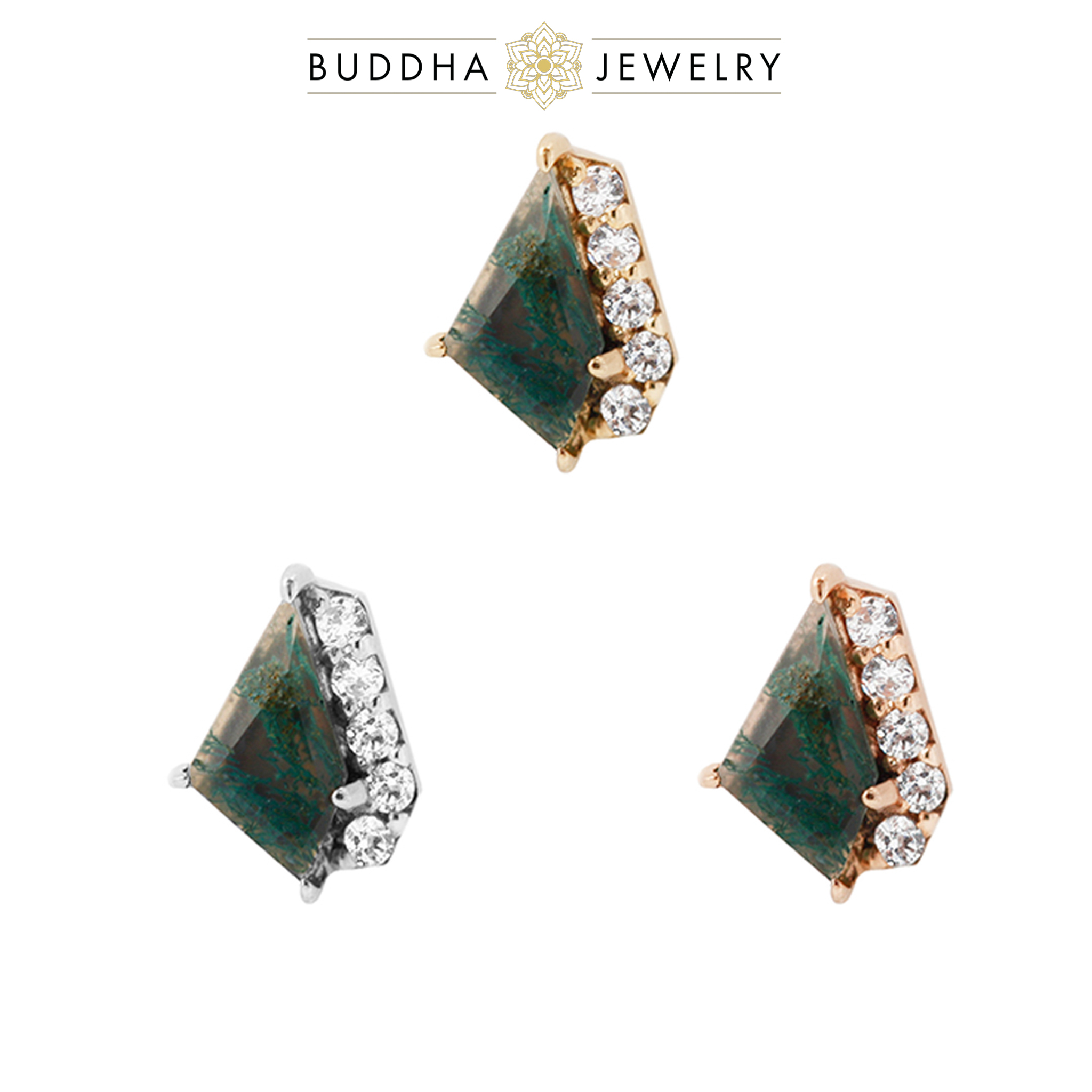 Elevate Threadless End with Tourmalated Quartz