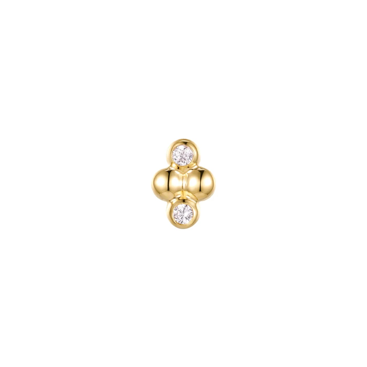 Ezra 4 – Modern Mood 14k Gold Threadless End with Diamonds